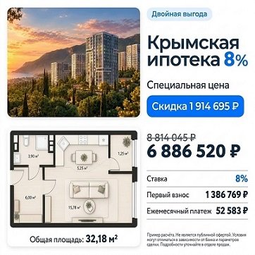 КРЫМСКАЯ ИПОТЕКА - ПРЕДБРОНИРОВАНИЕ ОТКРЫТО
