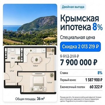 КРЫМСКАЯ ИПОТЕКА - ПРЕДБРОНИРОВАНИЕ ОТКРЫТО
